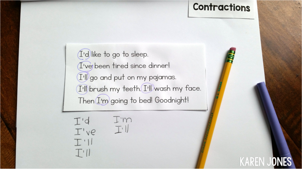  teaching contractions in first grade